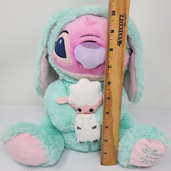 Disney Store 2019 Lilo Stitch Angel Pink Easter Bunny 12" Plush Toy - Picture 9 of 9